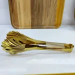 انبر سالاد طلایی صدفی استیل ضد زنگ آهنربا نگیر اصلی