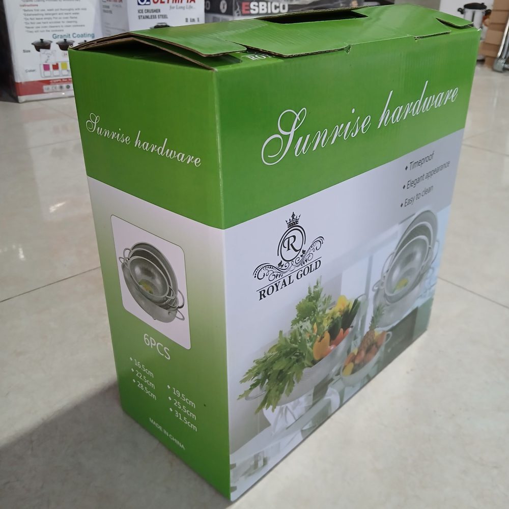 آبکش استیل پانچ رویال گلد 6 تکه پایه دار - تصویر 30