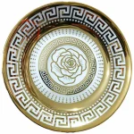 نعلبکی چینی گلد مدل ورساچه کد 3 بسته 6 عددی