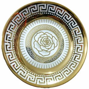 نعلبکی چینی گلد مدل ورساچه کد 3 بسته 6 عددی