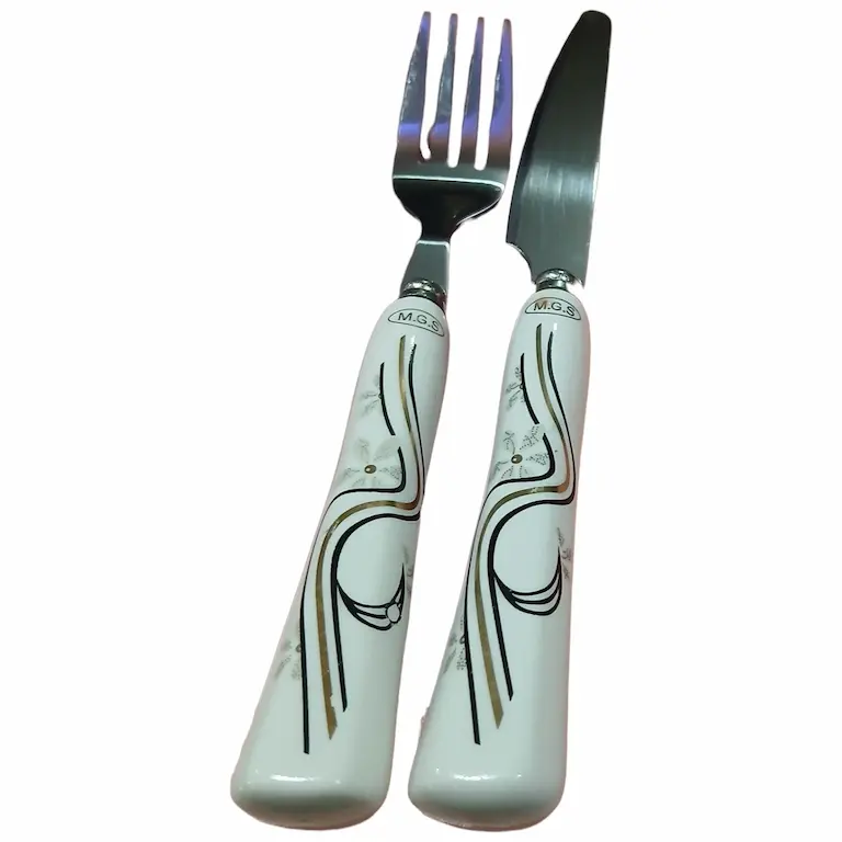 MGS Ceramic Knife Fork (2) کارد و چنگال سرامیکی 12 پارچه MGS کد 37988 - Image 1