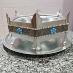 منقل اسپند دود کن نگین دار 6 ضلعی با سینی و انبر - Image 4