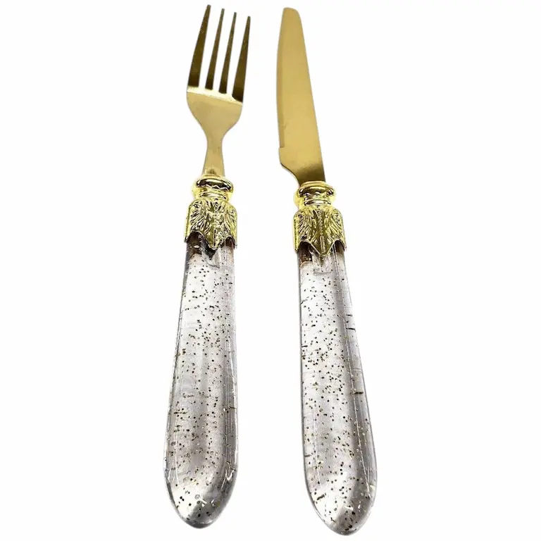 shiny cutlery (1) کارد و چنگال شاین دار دسته اکلیلی PRODUCT - Image 1