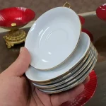 نعلبکی لب طلا چینی مقصود بسته 6 عددی - تصویر 7